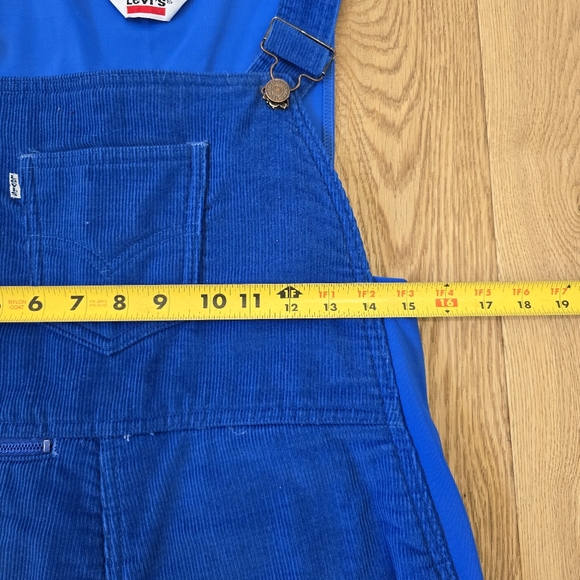 Vintage 70s 80s Levi's USA Blue Corduroy Bib Ski Suit size Medium - Picture 13 of 16